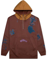 Converse x Ink Splash Embroidery Contrast Hoodie Brown 10021726-A01 Converse x Ink Splash Embroidery Contrast Hoodie Brown 10021726-A01