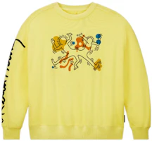 Converse x Keith Haring Crewneck Vintage Sweatshirt Yellow Unisex 10025067-A01 Converse x Keith Haring Crewneck Vintage Sweatshirt Yellow Unisex 10025067-A01
