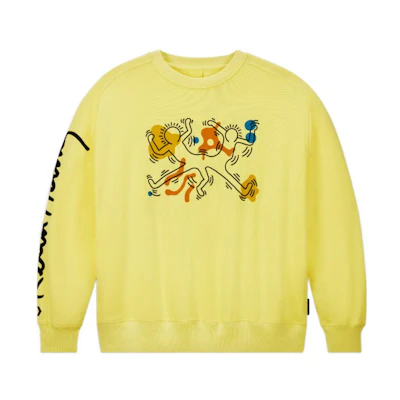 Converse Keith Haring Crewneck Vintage Sweatshirt Yellow Unisex 10025067-A01