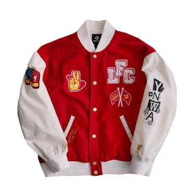 Converse Liverpool FC SS23 Red Letterman Jacket Unisex Loose Fit 10025722-A01