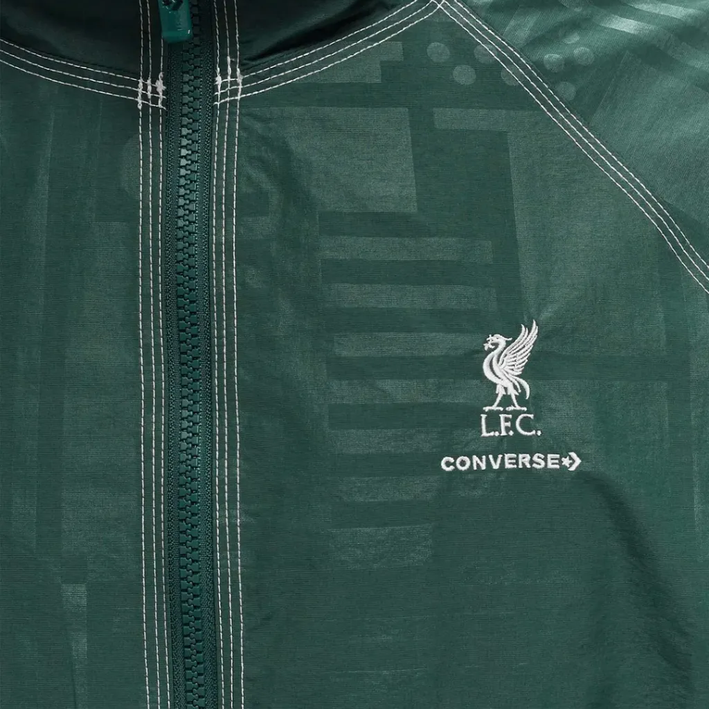Sizing 匡威x利物浦FC 2024春夏复古拼色防风夹克 黑绿白 男女款 10026937-A01