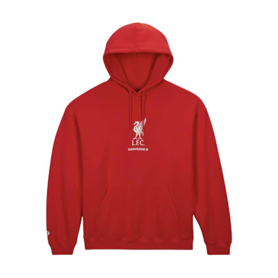 Converse Liverpool Loose-Fit Hoodie Red - Long-Sleeve Printed Sweatshirt 10026265-A02