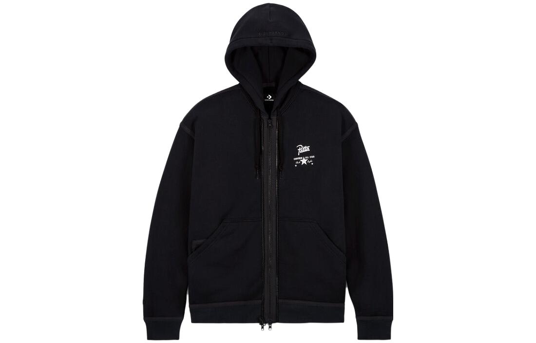 Converse x Patta SS23 Clover Fleece Zip Jacket Hoodie Black  Collaboration. 10024664-A01