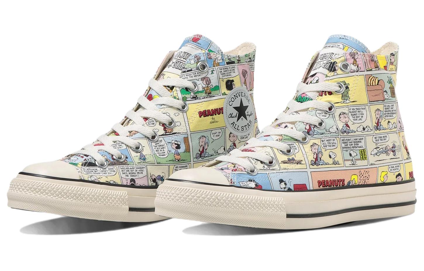 Lookbook Converse All StarⓇ PEANUTS CP HI 防滑耐磨 高筒 帆布鞋 男女款 白綠 日版