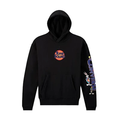 Converse Space Jam Hoodie Black Anime Print Pullover Long Sleeve Sweater 10023064-A01