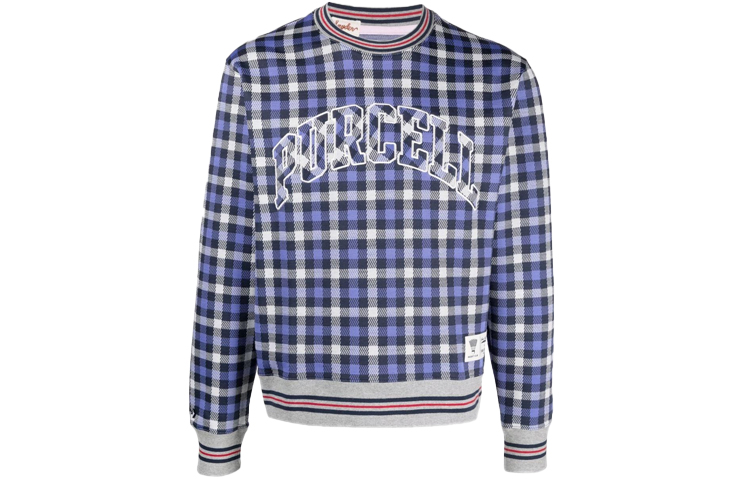 Converse Todd Snyder Plaid Pattern Oversized Sweatshirt Blue - 10022721-A01