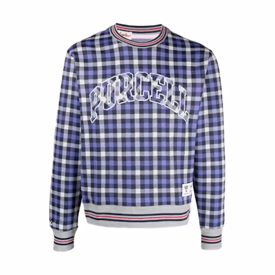Converse Todd Snyder Plaid Pattern Oversized Sweatshirt Blue - 10022721-A01