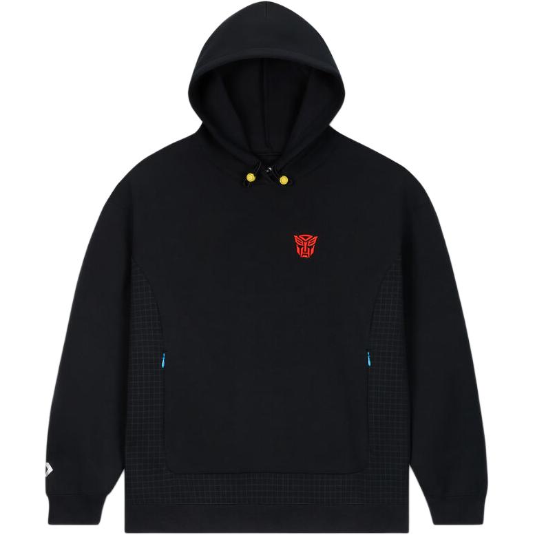 Converse x Transformers SS24 Unisex Black Hoodie with Letter Print Design 10027840-A01