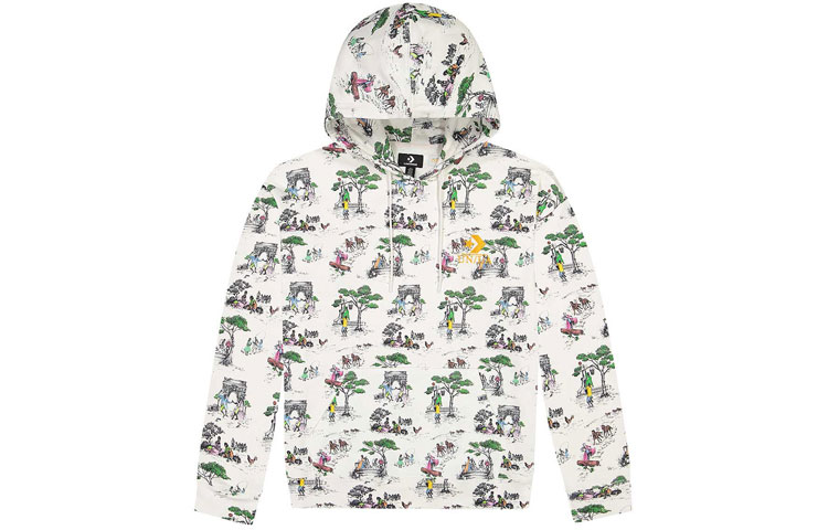 Converse x Union Collaboration White Hoodie with All-Over Print for Men 10020842-A01