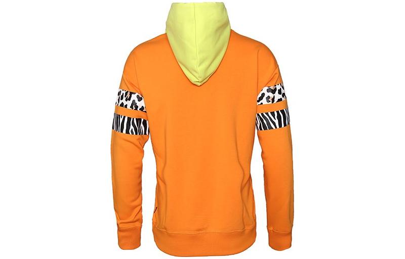 Converse Zebra Print Logo Hoodie Orange Long Sleeve Sweatshirt 10017494-A01