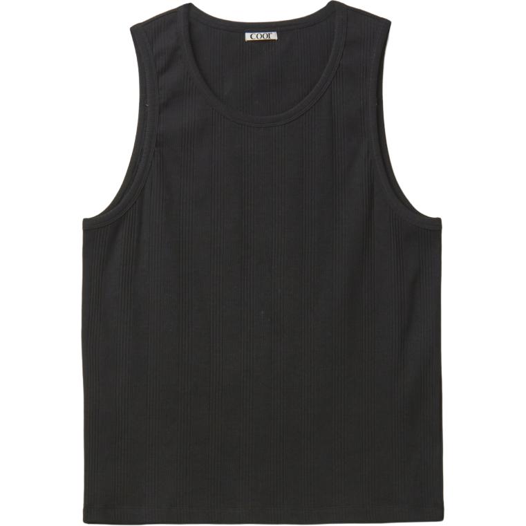 COOR SS25 Solid Color Ribbed Crewneck Comfortable Tank Unisex. CMF3TS02K-BLK