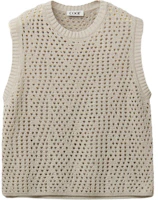 COOR SS25 Solid Minimalist Crochet Knit Vest Unisex CXF3KT03K-NAT COOR SS25 Solid Minimalist Crochet Knit Vest Unisex CXF3KT03K-NAT