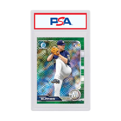 Corbin Burnes 2019 Bowman Chrome X Rookie Green X-Fractor /31 #32