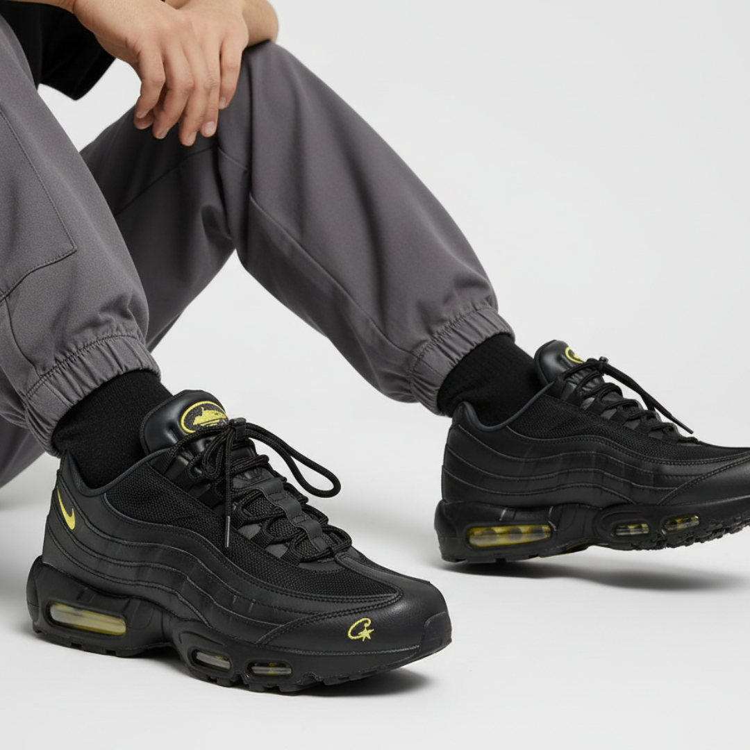 Order Corteiz x Nike Air Max 95 SP '黑色遊覽黃' FB2709-003