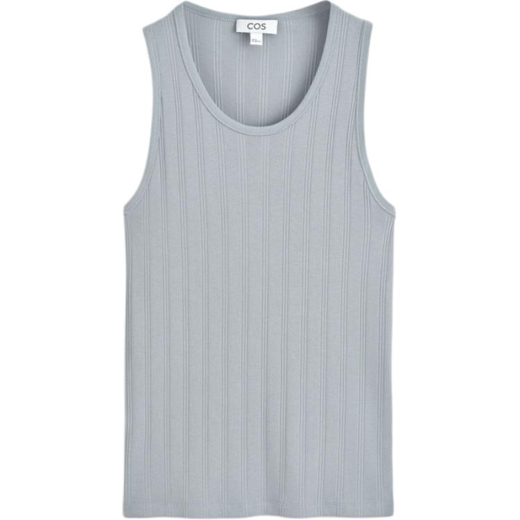 COS Fitted Ribbed Knit Solid Color Tank Top Unisex Casual Style. 1336009002