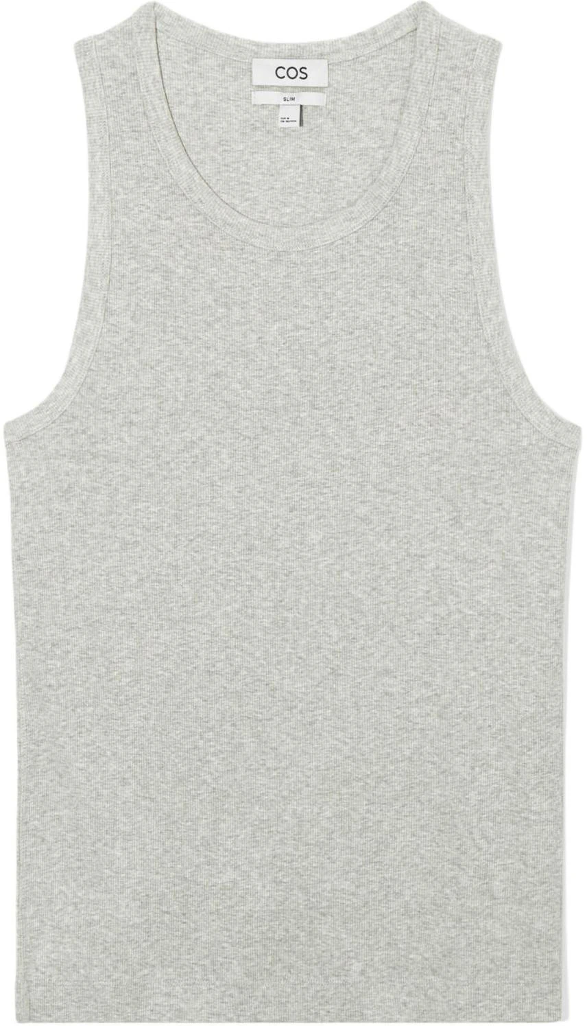 cos-slim-fit-ribbed-scoop-neck-tank-top-gray-1150895004