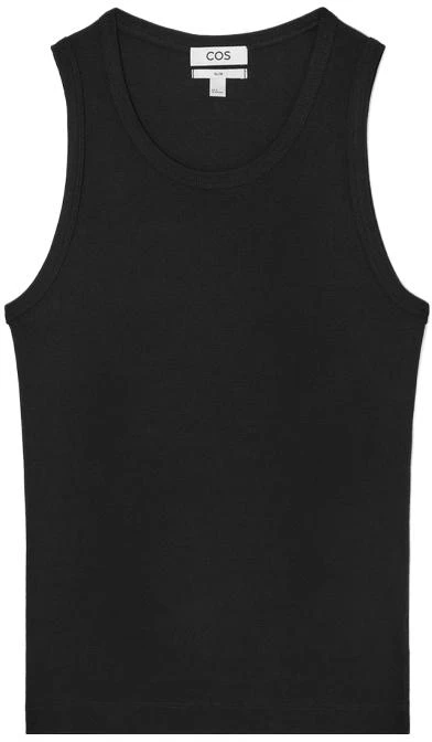 cos-slim-fit-ribbed-tank-top-men-s-black-1150895002