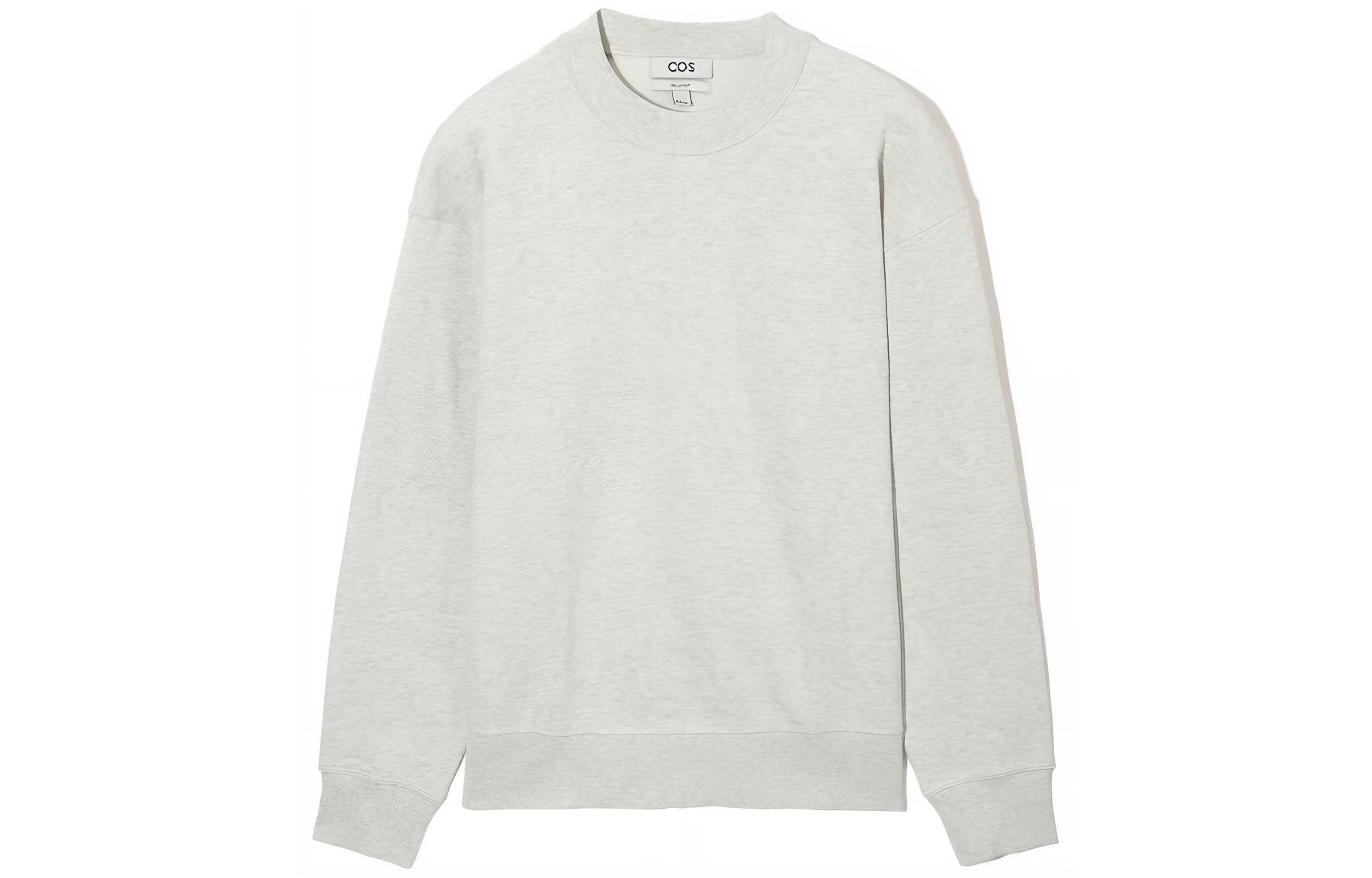 COS Solid Color High-Neck Relaxed Long Sleeve Sweatshirt - Beige 1202595002