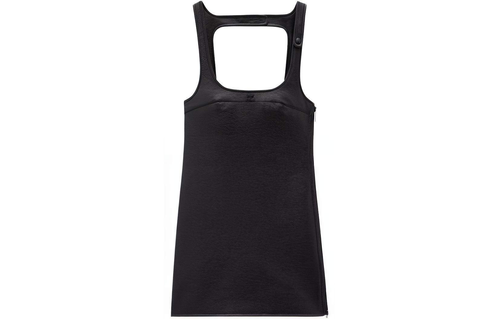 Courrèges COURREGES Sleeveless Black Solid Color Pullover Dress PERCRO036VY00149999