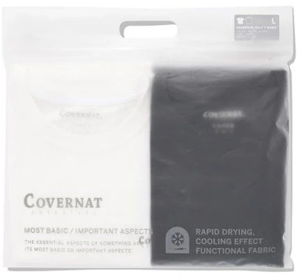 COVERNAT【2枚組】クールコットンTシャツ ブラック+ホワイト CO2602STE1BK 6
