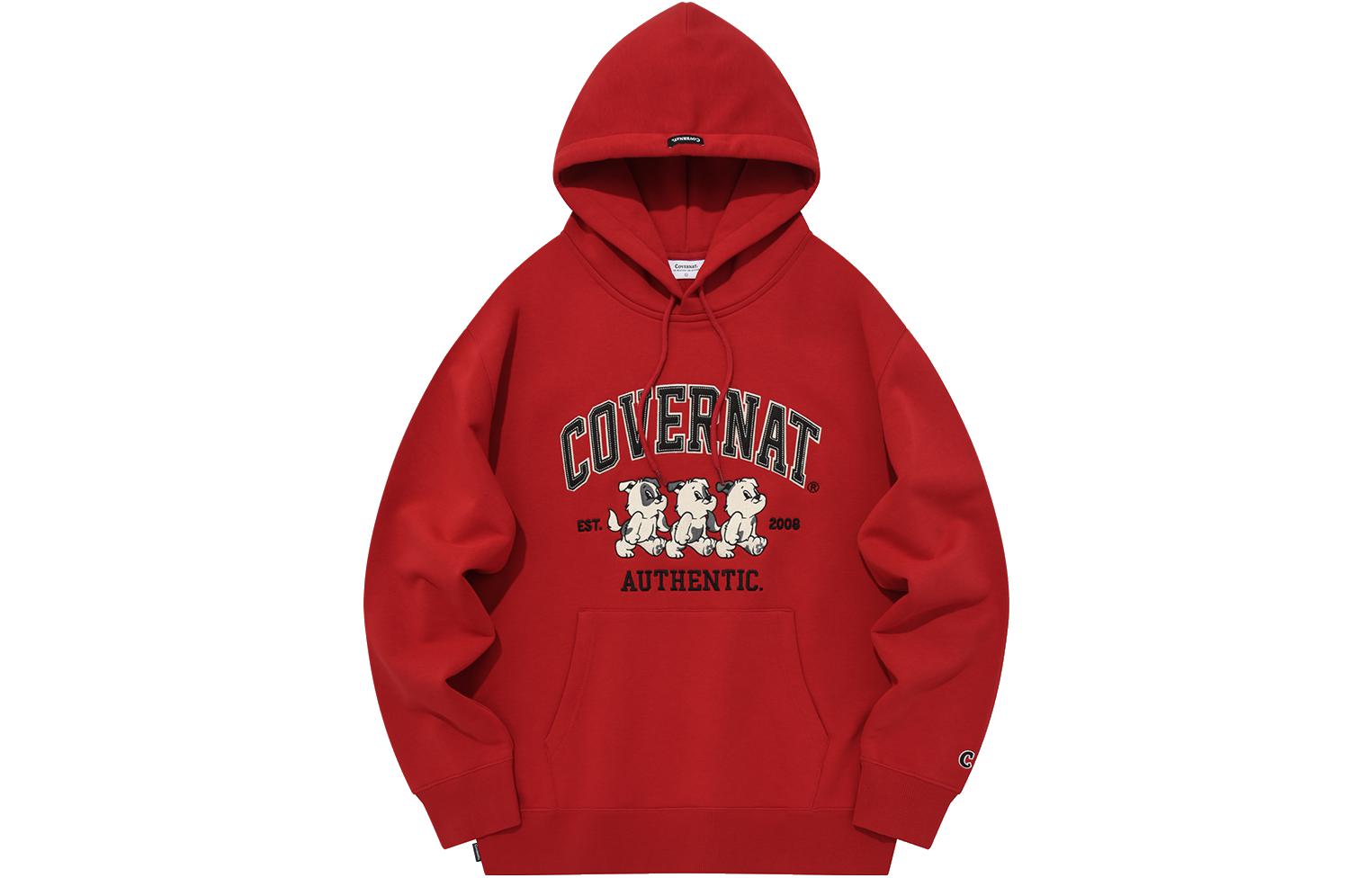 COVERNAT Animal Alphabet Graphic Hoodie Unisex Red. CO2303HD05RD