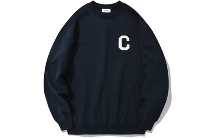 COVERNAT Big C Embroidered Crewneck Loose Sweatshirt Unisex Navy CO0000CR01PD