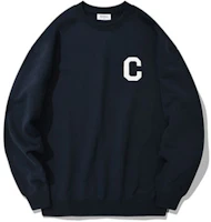 COVERNAT Big C Embroidered Crewneck Loose Sweatshirt Unisex Navy CO0000CR01PD COVERNAT Big C Embroidered Crewneck Loose Sweatshirt Unisex Navy CO0000CR01PD