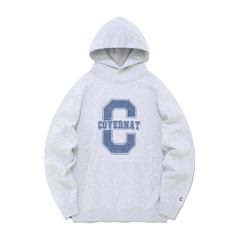 COVERNAT Big C Logo Hoodie Pullover Unisex 1% Gray CO2203HD03HG