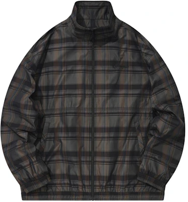 커버낫 브라운 체크 자수 로고 유니섹스 긴팔 재킷. CO2201JK09BR Buy 커버낫 브라운 체크 자수 로고 유니섹스 긴팔 재킷. CO2201JK09BR