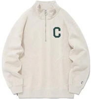 COVERNAT C-Logo Oversized Half-Zip Pullover Sweatshirt Unisex Beige. CO2203CR02OT COVERNAT C-Logo Oversized Half-Zip Pullover Sweatshirt Unisex Beige. CO2203CR02OT