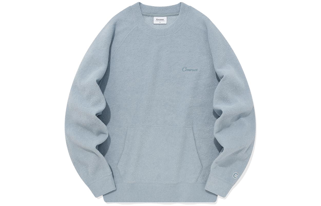 COVERNAT Casual Letter Pocket Sweatshirt Unisex Blue CO2303CR09LB