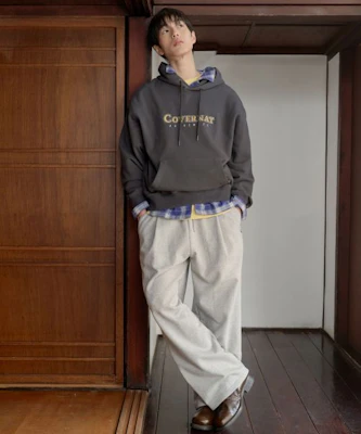 Covernat Center Logo Hoodie Heather Gray CO2601HD03HG Details for Covernat Center Logo Hoodie Heather Gray CO2601HD03HG