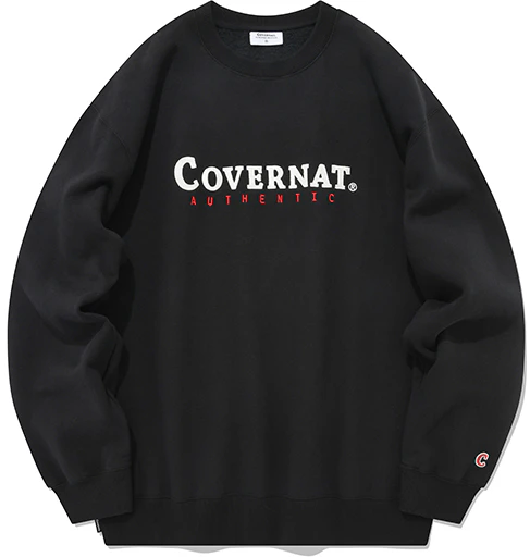 covernat-classic-embroidered-crewneck-sweatshirt-unisex-casual-korean-streetwear-co-2203-cr-32-bk