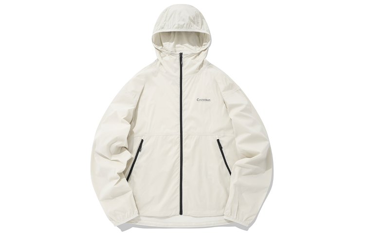 COVERNAT Classic Logo Ivory Zip-Up Hoodie Jacket Unisex CO2201JK17IV