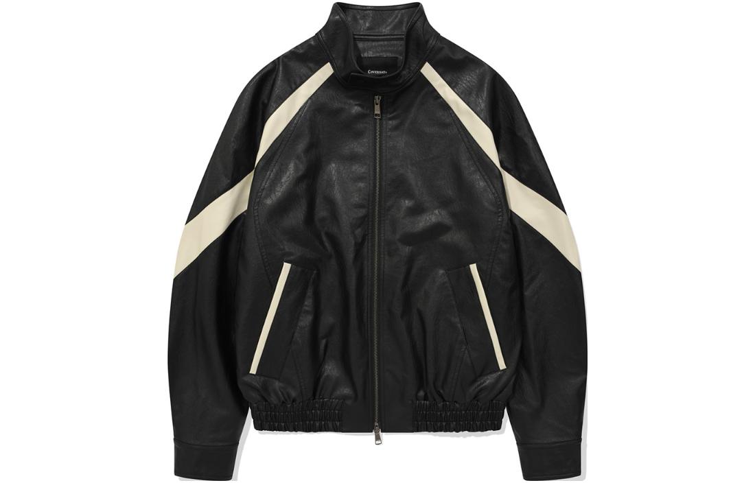 COVERNAT Colorblock Long Sleeve Jacket - Black CO2303JKA5BK
