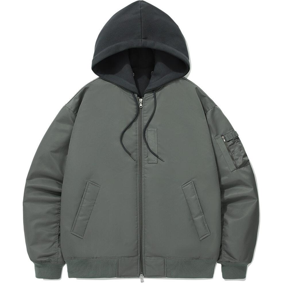 COVERNAT Detachable Hood Loose-Fit Zip Jacket Sage Gray Men’s CO2403JK30SY