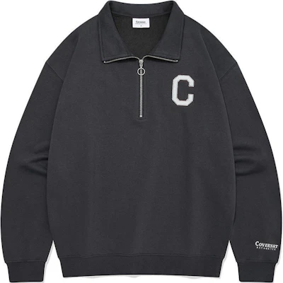 Sudadera Unisex COVERNAT Logo Bordado Half-Zip Gris Carbón CO2403CR10CH Buy Sudadera Unisex COVERNAT Logo Bordado Half-Zip Gris Carbón CO2403CR10CH