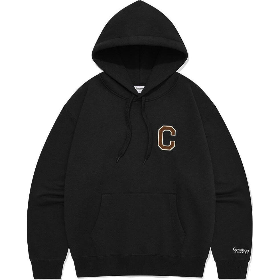 COVERNAT Embroidered Logo Pullover Hoodie Unisex Black CO2403HD01BK