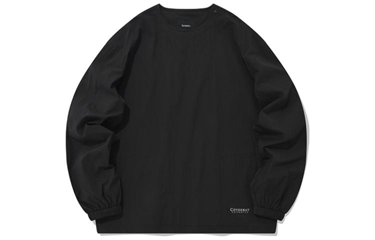 COVERNAT FW22 Black Pullover Crewneck Sweatshirt Unisex Casual Outerwear CO2201CR40BK
