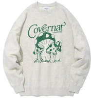 COVERNAT FW22 Cartoon Mushroom Print Unisex Loose Crewneck Sweatshirt CO2201CR09OT COVERNAT FW22 Cartoon Mushroom Print Unisex Loose Crewneck Sweatshirt CO2201CR09OT