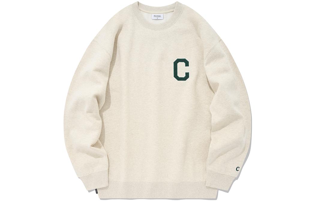 COVERNAT FW22 Classic C-Logo Fleece Sweatshirt Beige Unisex CO2203CR31OT