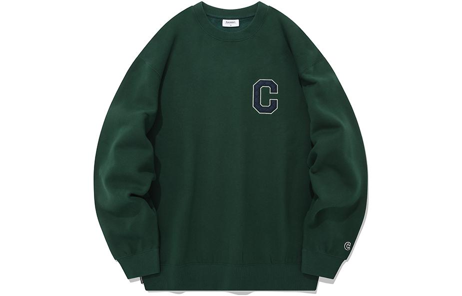 COVERNAT FW22 Classic C Logo Fleece Sweatshirt Green Unisex Fall Edition. CO2203CR31GN