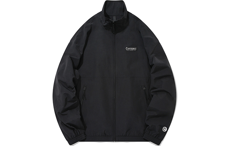 COVERNAT FW22 Embroidered Logo Stand Collar Loose Bomber Jacket Unisex BLACK CO2201JK08BK