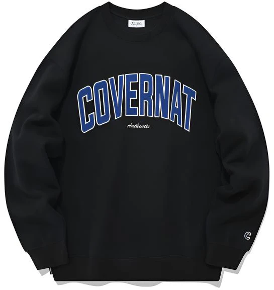 covernat-fw-22-korean-casual-unisex-cotton-crewneck-pullover-sweatshirt-co-2203-cr-01-bk