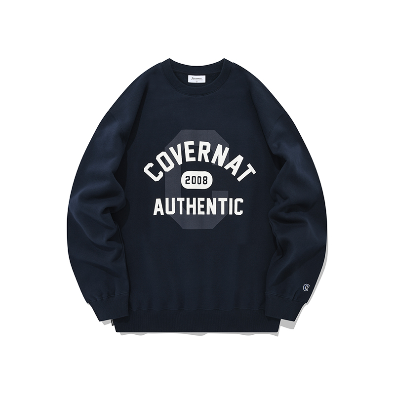 COVERNAT FW22 Korean Streetwear Logo Pullover Sweatshirt Unisex Casual Wear. CO2203CR10NA