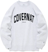 COVERNAT FW22 Korean Unisex Arch Logo Crewneck Fleece Sweatshirt - Casual & Cozy. CO2203CR01HG COVERNAT FW22 Korean Unisex Arch Logo Crewneck Fleece Sweatshirt - Casual & Cozy. CO2203CR01HG