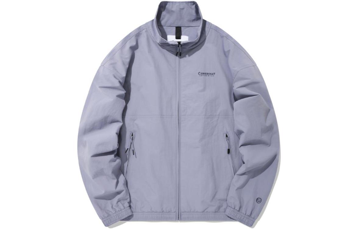 COVERNAT FW22 Lavender Embroidered Logo Unisex Relaxed Fit Bomber Jacket CO2201JK08LV