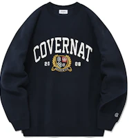 COVERNAT FW22 Navy Blue Crewneck Sweatshirt Unisex Casual Fall Style. CO2203CR21NA COVERNAT FW22 Navy Blue Crewneck Sweatshirt Unisex Casual Fall Style. CO2203CR21NA
