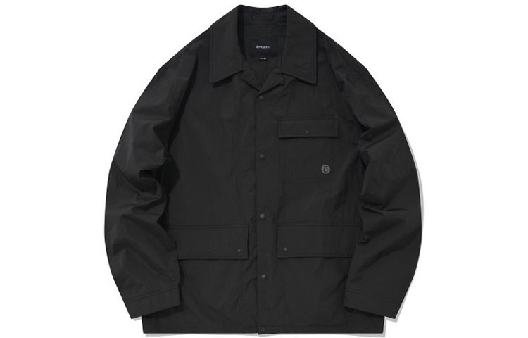 COVERNAT FW22 Solid Pocket Long Sleeve Work Jacket Unisex BLACK CO2201JK14BK