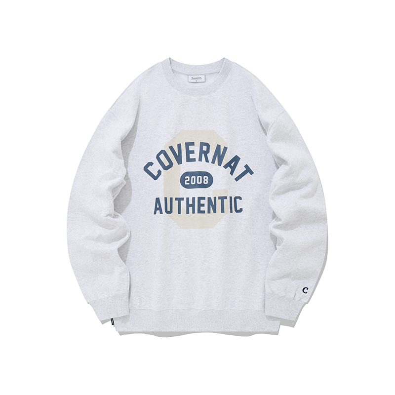 COVERNAT FW22 Unisex Casual Logo Crewneck Fleece Sweatshirt Korean Streetwear CO2203CR10HG